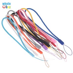 Wholesale mp3 round resale online - Round Nylon wrist hand cell phone mobile chain straps keychain charm cords DIY hang rope lariat lanyard for keys camera MP3 Mp4