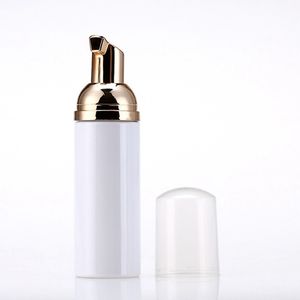 60ml Travel Foamer Flaskor Tomma Plastskum Flaskor med guldpump Hand Tvätta Tvål Mousse Cream Dispenser Bubbling Bottle BPA Free Ship