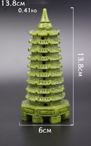 Jade Stone Crystal Energy Tibet Tower Art Tea Play Zestaw Figurki Statues Azjatycki Jadeite Gemstone Chinesischer Turm Chiny Wieża