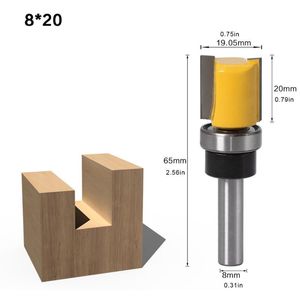 8mm Shank Template Trim Hinge Mortising Router Bit 45# steel Straight end mill trimmer Tenon Cutter forWoodworking 1pcs331H