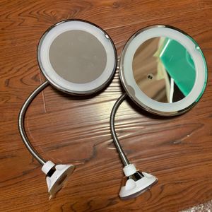 MP040 10X Magnifying Flexible Make Up Mirror LED Makeup Vanity Mirror Nature Light Cosmetic 360 Degree Rotate Freely Equipped Mirrors