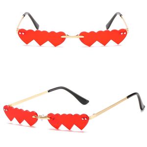 Fashion Connected Love Sunglasses Women Metal Frameless Small Party Glasses Cool Designer Shade 6 Colors Wholesale