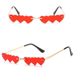 Moda Połączony Love Okulary Kobiety Metal Bezramowe Małe Party Okulary Cool Projektant Shade 6 Kolory Hurtownie