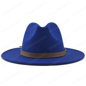 Szeroki Brim Autumn Trilby Caps Kobieta Męska Moda Top Kapelusz Jazz Cap Zima Panama Kapelusz Vintage Fedoras Men Mafia Hat Filc 56-58cm