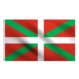 Baskisch-Biskaya-grüne St.-Andreas-Kreuz-Flagge, 90 x 150 cm, Digitaldruck, Polyester, für den Außenbereich, Innenbereich, Vereinsdruck, Banner und Flaggen im Großhandel