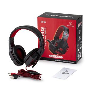 Wired Gaming Headset PS4 3.5mm USB Stereo Hörlurar med MIC LED Buller Avbryta för Gamer Laptop PC