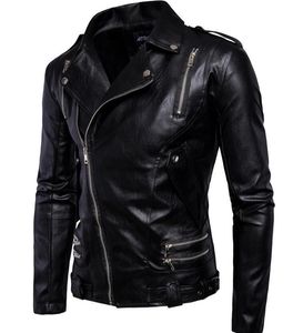 plus size M ~ 5XL Sales Seoul Elegante homem jaqueta gola alta lapela punk streetwear Casacos de couro falso masculino Outerwear