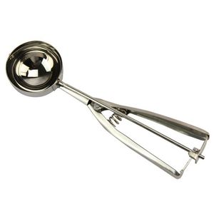 4/5/6cm Stainless Steel Ice Cream Spoon Kitchen Mashed Potatoes Watermelon Jelly Yogurt Cookies Spring Handle Scoop Kitchen Tool DBC BH4072