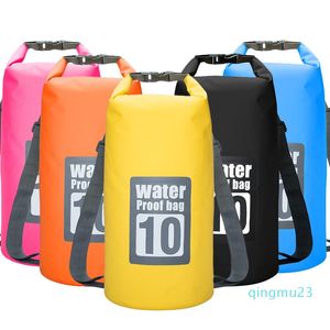 Großhandels-10L Wasserdicht Wasserdicht Dry Bag Sack Lagerung Pack-Beutel-Schwimmen Kajak Kanu Fluss Trekking Angeln Doppel Straps