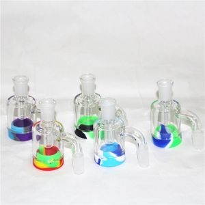 narghilè 14mm 18mm Bicchieri Raccoglicenere con ciotole di vetro 45 90 gradi Ashcatcher Ash Catcher Percolatori per pneumatici Per silicone Bong d'acqua Olio Dab Rigs