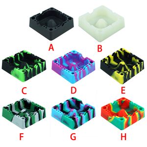 Silicone Ashtray Unbreakable ashtrays Soft Rubber High Temperature Heat Resistant Colorful Cigar Holder for Smokers put Ash