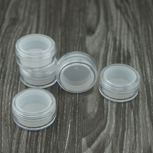 50pcs 5g 5 ml Frasco de plástico com tampa, vazio Cosmetic Jars, Limpar Sample Silicone Containers, Mini Creme Jars, Embalagem Maquiagem