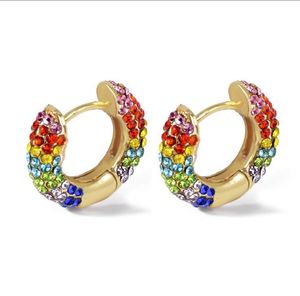 High Quality Czech Stone Diamond Hoop Earrings Jewelry Women Fashion Sold by Piece Multi Colors Free Choice