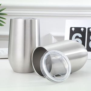 16oz ml Egg cup wine tumbler water mug stainless steel insulated vacuum double wall thermos with lid champagne glass bottle flask