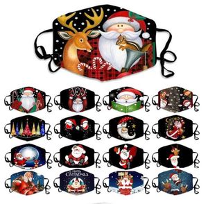 Kid's 3D Printed Face Mask Merry Christmas Santa Claus Mouth Cover Anti Dust Reusable Washable Masks Xams Children Gift Decorations LSK1367