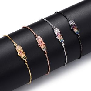 Cavigliere Pipitree Cubic Zirconia Infradito Bracciale con ciondoli Catena regolabile color oro Braccialetti alla moda per le donne Ragazze CZ Gioielli 262x