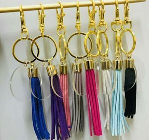 Mode Creative Personlighet Transparent Disc Long Tassel Keychain Key Pendant Wholesale