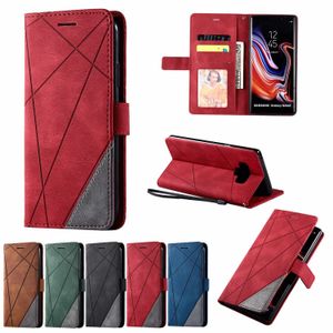 Stand Business Phone Holster för iPhone SE X XS XR för iPhone 12 Pro Max 11 Stripe Wallet Rhombus Case Hit Color Cover