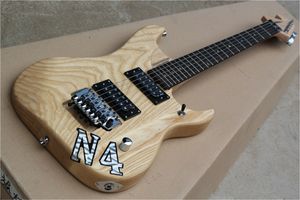 N4 Original Ash Body Electric Gitarr Med Tremolo Bridge, Färgglada Pearl Dots Inlay, Rosewood Fingerboard, kan anpassas