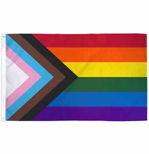 90x150cm 3x5 fts hbt gay stolthet framsteg regnbåge flagga redo att skicka direkt fabrikstock dubbel sömnad