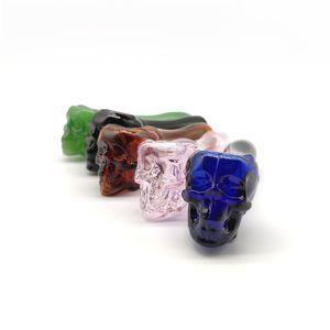 Pyrex Oil Burner Pipes water pipe Thick skull Smoking Hand spoon Pipe 3.93 inch Tobacco Dry Herb For Silicone Bong Glass Bubbler