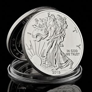 1oz American Fine Memorial 2013 Liberty Eagle In God We Trust Silver Plated Coin Home Decorations Collectibles Gifts