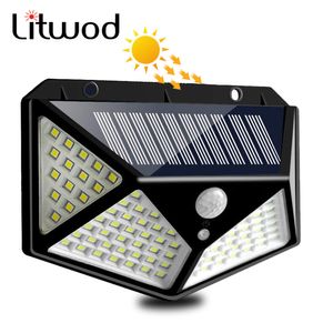 Solar Light Outdoor Lamp Motion Sensor 100 Led Built in Battery Powered Sunlight Waterproof Street Light for Garden Decoration