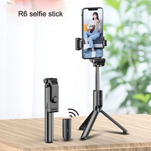 Certificação CE R6 sem fio Bluetooth vara selfie controle remoto tripé smartphones foto vivo haste self-timer artefato titular tripé