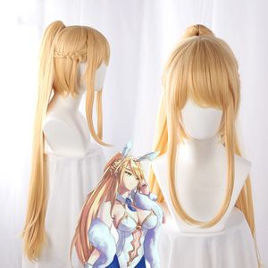 Fate Stay Night Altria Pendragon Saber Bunny Girl Wig Cosplay Wig Game Anime FGO Fate Grand Order Resistente ao Calor Cosplay Wigs