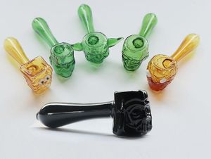 5つの異なる様式のスタイルのガラス管のスプーンの手の管が付いている高品質のガラスの水道管3色
