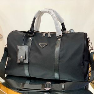 Modische schwarze Nylon-Reisetasche, 42 cm, Gepäcktaschen, Männer und Frauen, Schulter-Reise-Sporttasche, große Kapazität, wasserdichte Reisetasche, Handtasche, verstellbarer Riemen