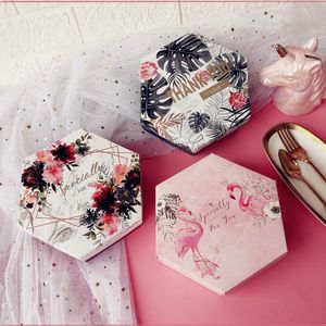 10pcs Nuevo estilo de flor de flores Paquete de caja de regalo para baby shower Caja de dulces Cajas dulces de chocolate Favores de boda