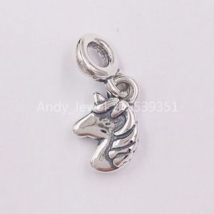 Andy Jewel 925 Sterling Gümüş Boncuklar Büyülü Tek Boynuzlu At Slaggle Charm Charms, Avrupa Pandora Tarzı Takı Bilezikler Kolye 798360