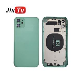 Jiutu Back Housing For iPhone 11 11Pro 11ProMax 8G 8P Chassis Full Battery Door Rear Cover Middle Frame Body without Flex Cable