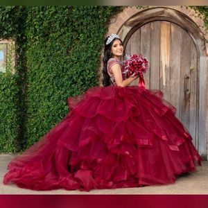 2020 Burgundy Quinceanera Dress Carstal Beading Sweet 16 Dress Custom Made Dress vestidos de xv años