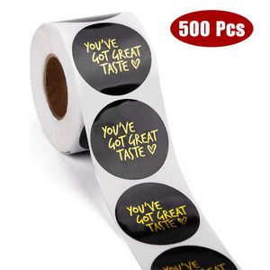 500pcs Roll 1inch You Have Got Great Taste Label Adhesive Stickers Baking Store Christmas Gift Package Bag Decoration