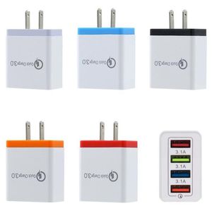 4 USB Fast phone charger 5V 3A multi-port travel charger plug Fast Charger Mobile For iphone 11 pro max samsung