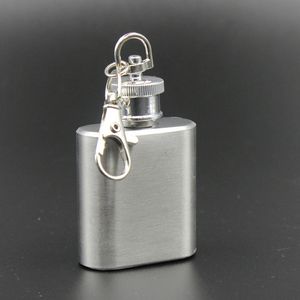 Mini fiaschetta in acciaio inossidabile da 1 oz con portachiavi Portabottiglie tascabile portatile di alta qualità Il logo personalizzato è disponibile BH4120 TYJ