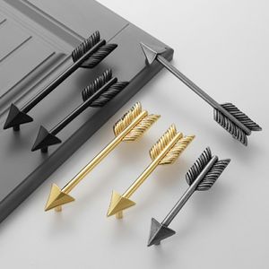 96 -миллиметровый ретро -креативная стрелка мебель для дверной ручки Черный антикварный железный золото кухонный шкаф комод ручка ручка ручка ручки тяги