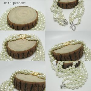 Multilayer Pearl Chain Orbit Halsband Dammode Strass Satellit Kort Halsband för presentfest Högkvalitativa smycken