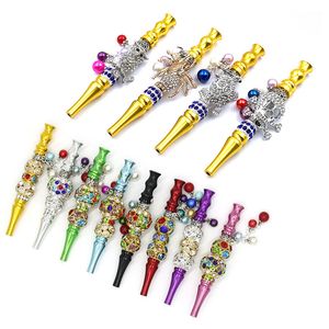 Bling-Bling Metal Smoking Mouth Tips for Hookah Shisha Mouthpiece Blunt Joint Holder Drip Tip Sheesha Narghile With Jewellery Accessories