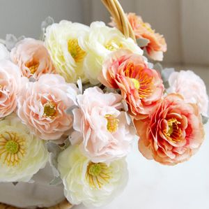 Imitation Decorative Flowers wedding rose planting hairy little dew lotus home decoration artificial flower bouquet wall Wreaths