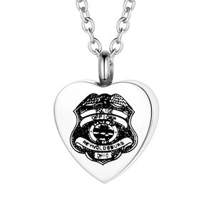 Necklace for Human Ashes Navy Marine Fire AirForce After Cremation Jewelry Keepsake Memorial Stainless Steel Pendant