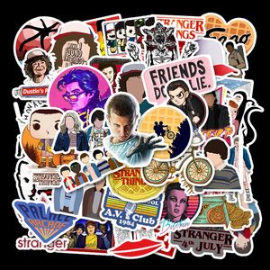 50Pcs Hot Stranger Things Stickers Pack Decalcomania in vinile non casuale Adesivo per bagagli bici per auto Laptop Skateboard Decalcomania per bottiglia d'acqua