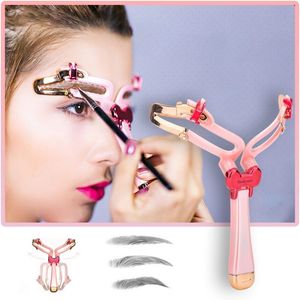 Reutilizáveis ​​ajustável sobrancelha Forma Stencil Maquiagem Forma Eye Brow menina modelo Template Sobrancelhas Stencils Styling DIY Tools