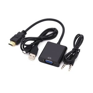 1080P HD Macho para VGA Fêmea Cabo Conversor Digital para Analógico Vídeo Áudio Fonte de Alimentação HDTV Adaptador Para Tablet