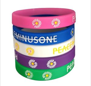 Daisy Silikonowa Bransoletka Wrist Band Para Chryzantema Bransoletka Kolor Bransoletka silikonowa GD627