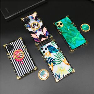 Capa de silicone retrô para lábios com flores quadradas para Samsung Galaxy Note 20 10 Plus 9 8 S8 S9 S10 S20 Ultra J4 J6 A10S A20S A50 A70 M30