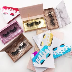 Partihandel Falsk Eyelash Förpackning Box Lash Boxes Förpackning Anpassad Privat Logo Faux Mink Lashes Strips Rektangel Magnetisk Tom Väska Vedergivare