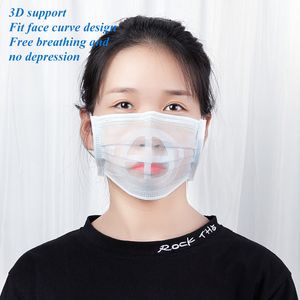 3D Mouth Mask Support Breathing Assist Help Mask Inner Cushion Bracket Food Grade Silicone Mask Holder Breathable Valve Free DHL HHE969